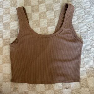 ALO Yoga Cocoa Ribbed Tank Top